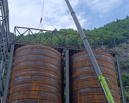 白城骨料鋼板倉項目工地